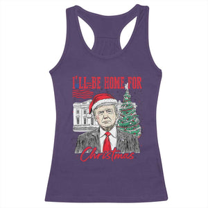 Christmas Trump Racerback Tank Top I'll Be Home For Xmas 2024 Retro Vintage TS02 Purple Print Your Wear