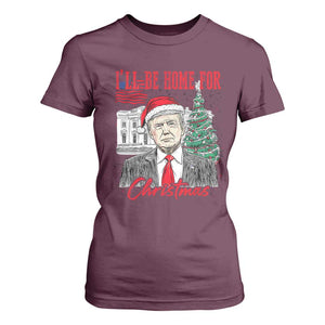 Christmas Trump T Shirt For Women I'll Be Home For Xmas 2024 Retro Vintage TS02 Maroon Print Your Wear