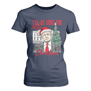 Christmas Trump T Shirt For Women I'll Be Home For Xmas 2024 Retro Vintage TS02 Navy Print Your Wear