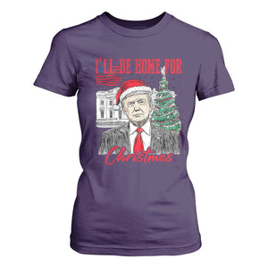 Christmas Trump T Shirt For Women I'll Be Home For Xmas 2024 Retro Vintage TS02 Purple Print Your Wear