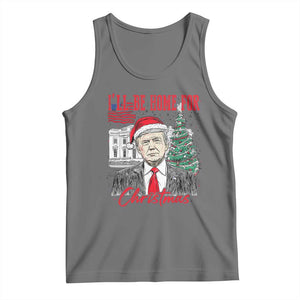 Christmas Trump Tank Top I'll Be Home For Xmas 2024 Retro Vintage TS02 Black Heather Print Your Wear