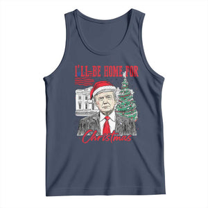 Christmas Trump Tank Top I'll Be Home For Xmas 2024 Retro Vintage TS02 Navy Print Your Wear