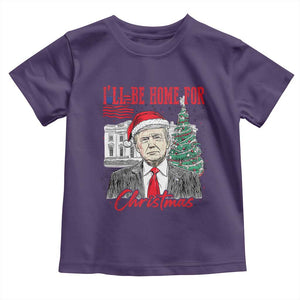 Christmas Trump Toddler T Shirt I'll Be Home For Xmas 2024 Retro Vintage TS02 Purple Print Your Wear