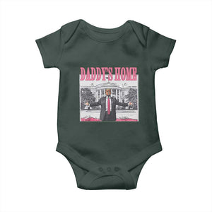 Trump Won 2024 Pink Baby Onesie Daddy's Home TS02 Dark Forest Green Print Your Wear