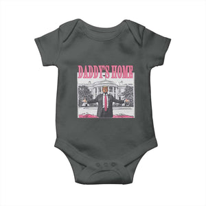 Trump Won 2024 Pink Baby Onesie Daddy's Home TS02 Dark Heather Print Your Wear