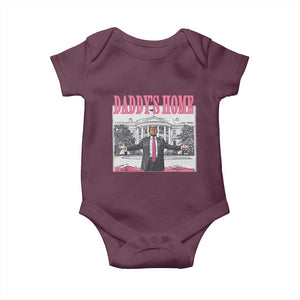 Trump Won 2024 Pink Baby Onesie Daddy's Home TS02 Maroon Print Your Wear