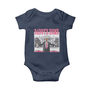 Trump Won 2024 Pink Baby Onesie Daddy's Home TS02 Navy Print Your Wear