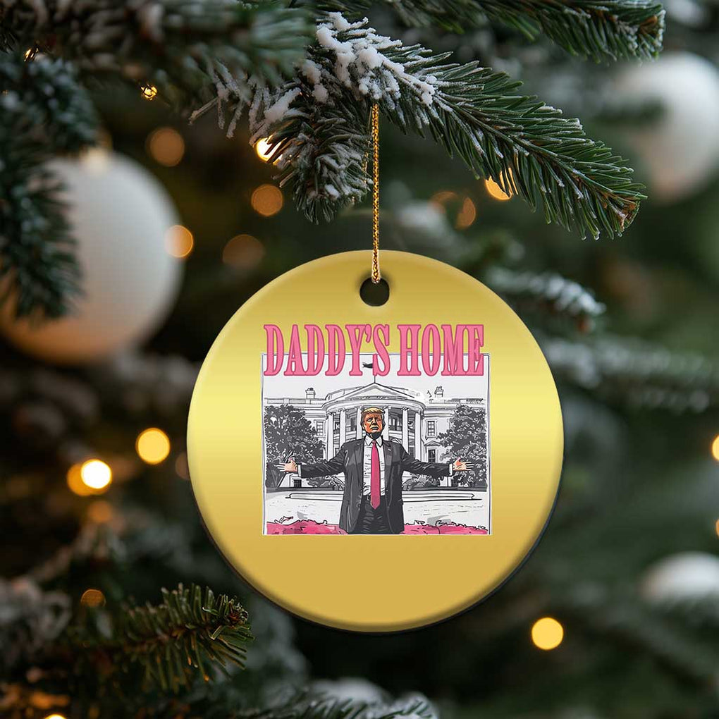 Trump Won 2024 Pink Christmas Ornament Daddy's Home TS02 Print Your Wear