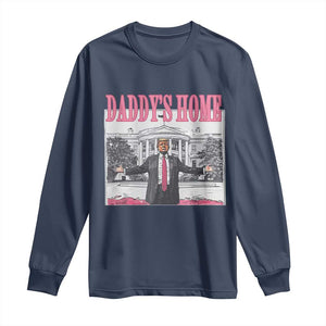 Trump Won 2024 Pink Long Sleeve Shirt Daddy's Home TS02 Navy Print Your Wear