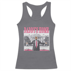 Trump Won 2024 Pink Racerback Tank Top Daddy's Home TS02 Charcoal Print Your Wear