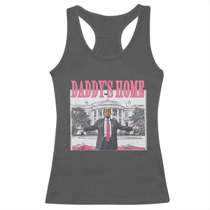 Trump Won 2024 Pink Racerback Tank Top Daddy's Home TS02 Dark Heather Print Your Wear