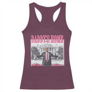 Trump Won 2024 Pink Racerback Tank Top Daddy's Home TS02 Maroon Print Your Wear