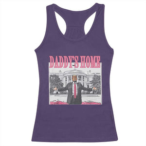 Trump Won 2024 Pink Racerback Tank Top Daddy's Home TS02 Purple Print Your Wear