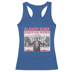 Trump Won 2024 Pink Racerback Tank Top Daddy's Home TS02 Royal Blue Print Your Wear