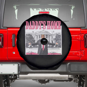 Trump Won 2024 Pink Spare Tire Cover Daddy's Home TS02 Black Print Your Wear