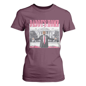 Trump Won 2024 Pink T Shirt For Women Daddy's Home TS02 Maroon Print Your Wear