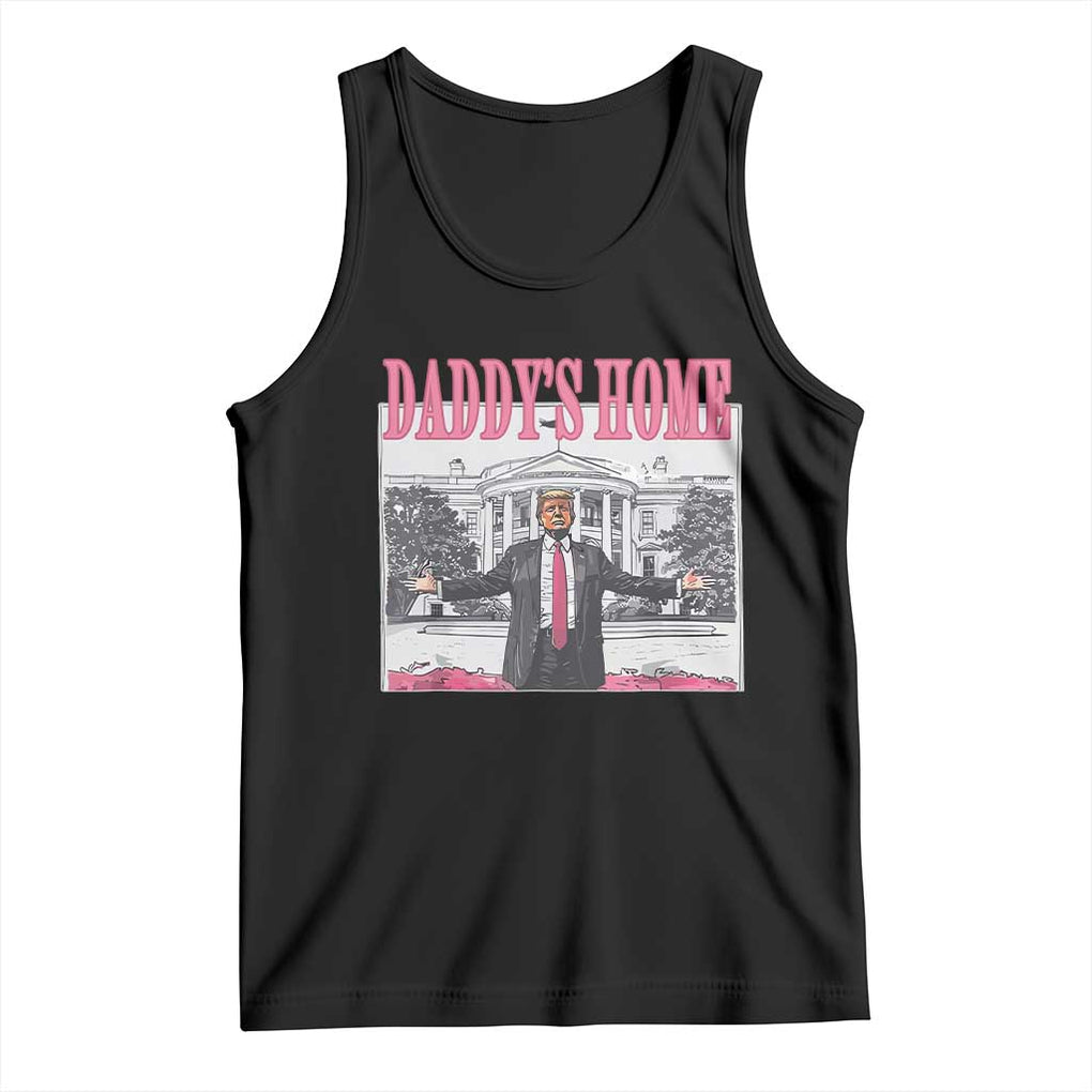 Trump Won 2024 Pink Tank Top Daddy's Home TS02 Black Print Your Wear