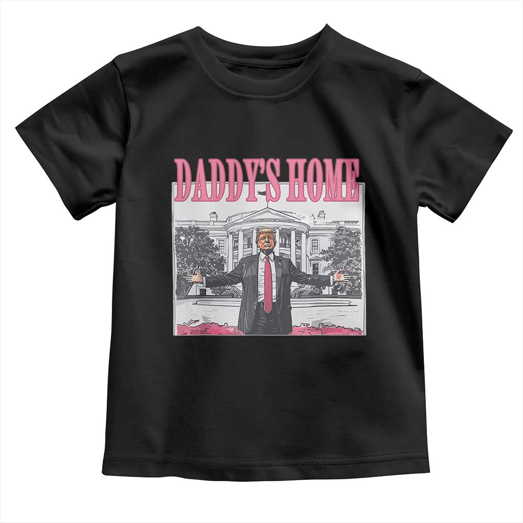 Trump Won 2024 Pink Toddler T Shirt Daddy's Home TS02 Black Print Your Wear