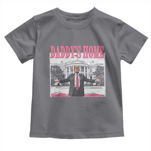 Trump Won 2024 Pink Toddler T Shirt Daddy's Home TS02 Charcoal Print Your Wear