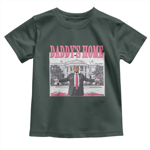 Trump Won 2024 Pink Toddler T Shirt Daddy's Home TS02 Dark Forest Green Print Your Wear