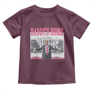 Trump Won 2024 Pink Toddler T Shirt Daddy's Home TS02 Maroon Print Your Wear