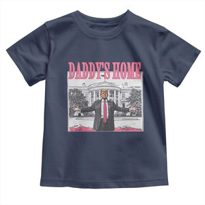 Trump Won 2024 Pink Toddler T Shirt Daddy's Home TS02 Navy Print Your Wear