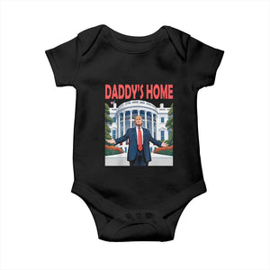 Trump Won 2024 Baby Onesie Trump Daddys Home White House TS02 Black Print Your Wear