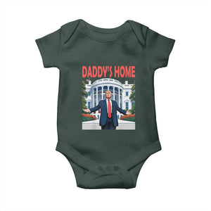 Trump Won 2024 Baby Onesie Trump Daddys Home White House TS02 Dark Forest Green Print Your Wear