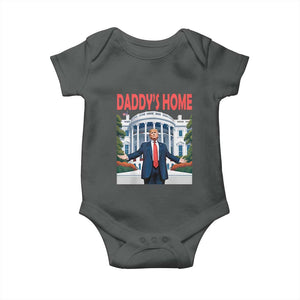 Trump Won 2024 Baby Onesie Trump Daddys Home White House TS02 Dark Heather Print Your Wear