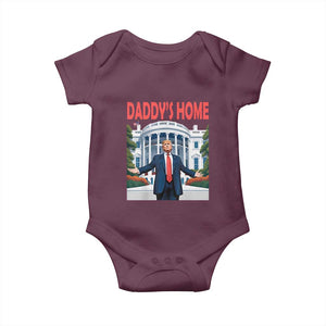 Trump Won 2024 Baby Onesie Trump Daddys Home White House TS02 Maroon Print Your Wear