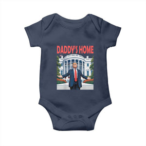 Trump Won 2024 Baby Onesie Trump Daddys Home White House TS02 Navy Print Your Wear