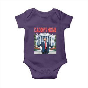 Trump Won 2024 Baby Onesie Trump Daddys Home White House TS02 Purple Print Your Wear