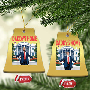 Trump Won 2024 Christmas Ornament Trump Daddys Home White House TS02 Bell Flake Gold Print Your Wear