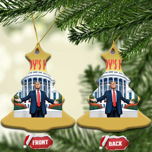 Trump Won 2024 Christmas Ornament Trump Daddys Home White House TS02 Christmas Tree Gold Print Your Wear