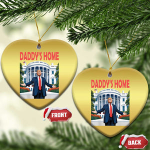 Trump Won 2024 Christmas Ornament Trump Daddys Home White House TS02 Heart Gold Print Your Wear