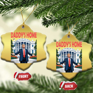 Trump Won 2024 Christmas Ornament Trump Daddys Home White House TS02 Snow Flake Gold Print Your Wear