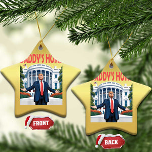 Trump Won 2024 Christmas Ornament Trump Daddys Home White House TS02 Star Gold Print Your Wear