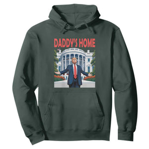 Trump Won 2024 Hoodie Trump Daddys Home White House TS02 Dark Forest Green Print Your Wear