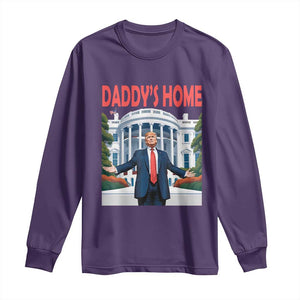 Trump Won 2024 Long Sleeve Shirt Trump Daddys Home White House TS02 Purple Print Your Wear