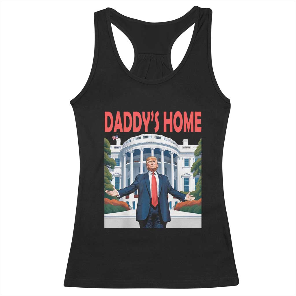 Trump Won 2024 Racerback Tank Top Trump Daddys Home White House TS02 Black Print Your Wear