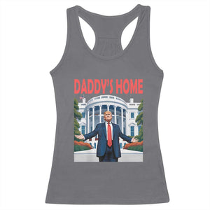 Trump Won 2024 Racerback Tank Top Trump Daddys Home White House TS02 Charcoal Print Your Wear