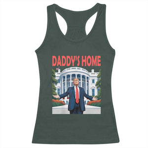 Trump Won 2024 Racerback Tank Top Trump Daddys Home White House TS02 Dark Forest Green Print Your Wear