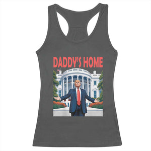 Trump Won 2024 Racerback Tank Top Trump Daddys Home White House TS02 Dark Heather Print Your Wear