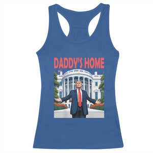 Trump Won 2024 Racerback Tank Top Trump Daddys Home White House TS02 Royal Blue Print Your Wear