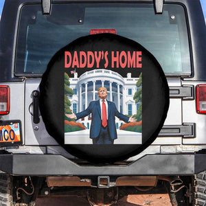 Trump Won 2024 Spare Tire Cover Trump Daddys Home White House TS02 No hole Black Print Your Wear