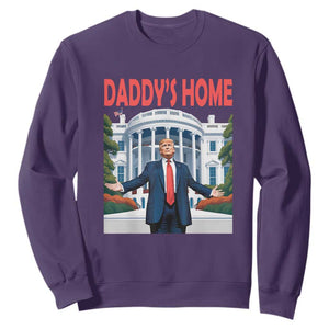 Trump Won 2024 Sweatshirt Trump Daddys Home White House TS02 Purple Print Your Wear