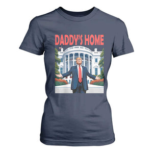 Trump Won 2024 T Shirt For Women Trump Daddys Home White House TS02 Navy Print Your Wear