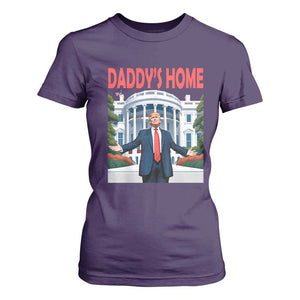 Trump Won 2024 T Shirt For Women Trump Daddys Home White House TS02 Purple Print Your Wear