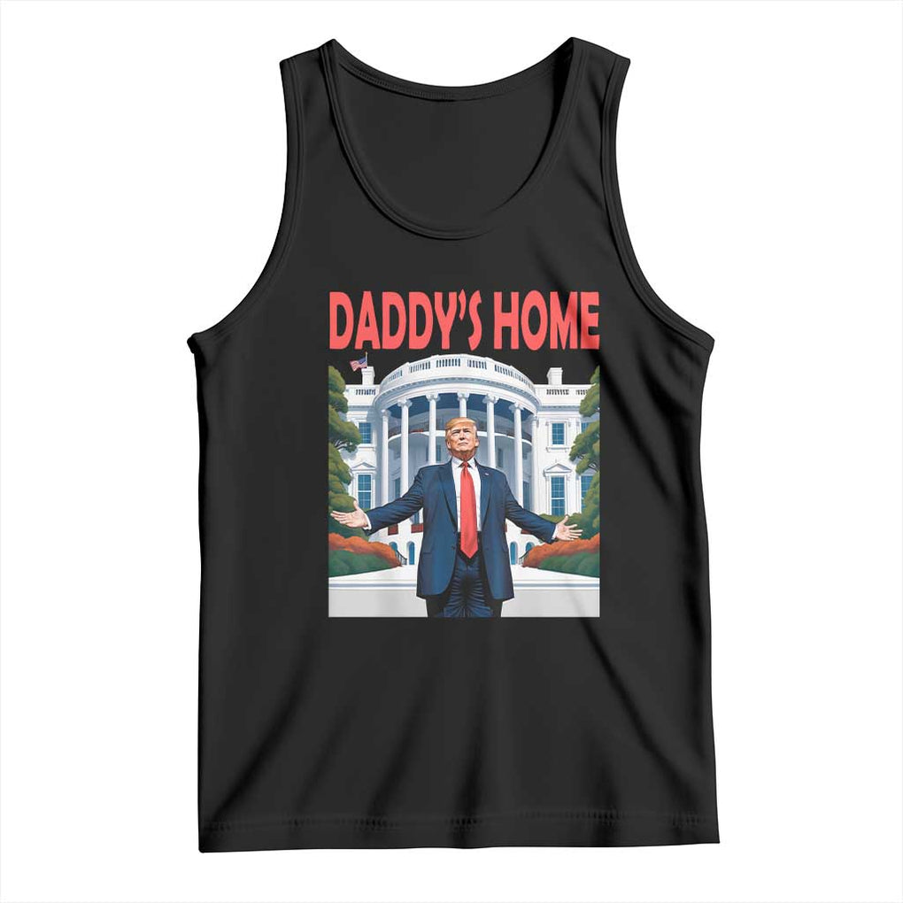 Trump Won 2024 Tank Top Trump Daddys Home White House TS02 Black Print Your Wear