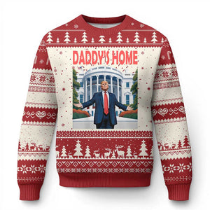 Trump Won 2024 Ugly Christmas Sweater Trump Daddys Home White House TS02 Red Print Your Wear